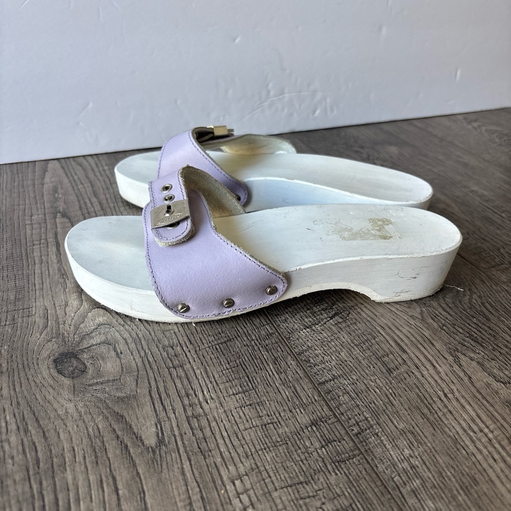 Dr. Scholl's Lavender and White Sandals